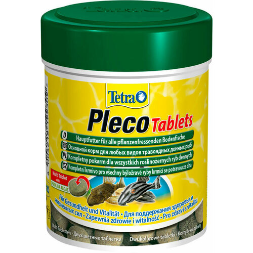 TETRA PLECO TABLETS корм таблетки для растительноядных донных рыб (120 т х 6 шт) tetra pleco spirulina wafers корм чипсы для растительноядных донных рыб 250 мл х 2 шт