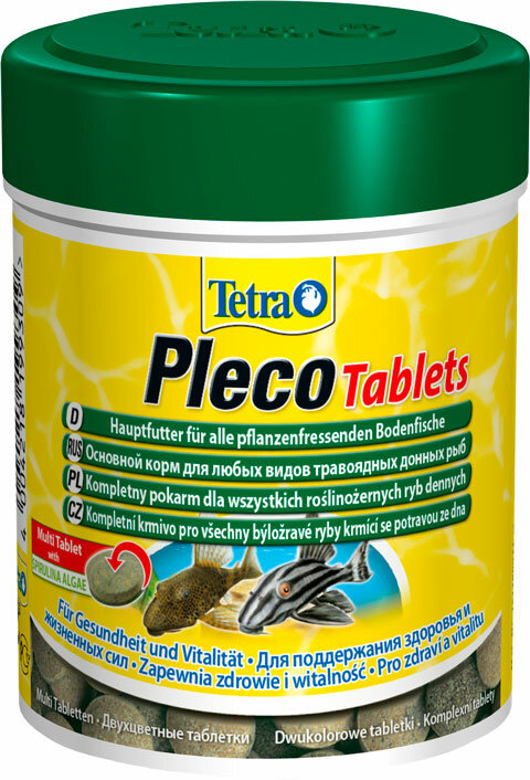 TETRA PLECO TABLETS корм таблетки для растительноядных донных рыб (120 т х 2 шт)