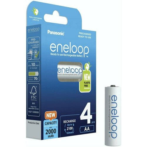 Аккумулятор Panasonic eneloop BK-3MCCEC4BE 2000 mAh AA BL4, упаковка 4 шт.