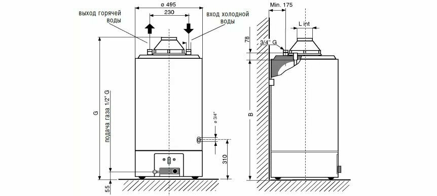 Накопительный газовый водонагреватель Ariston SGA 150, белый - фото №6