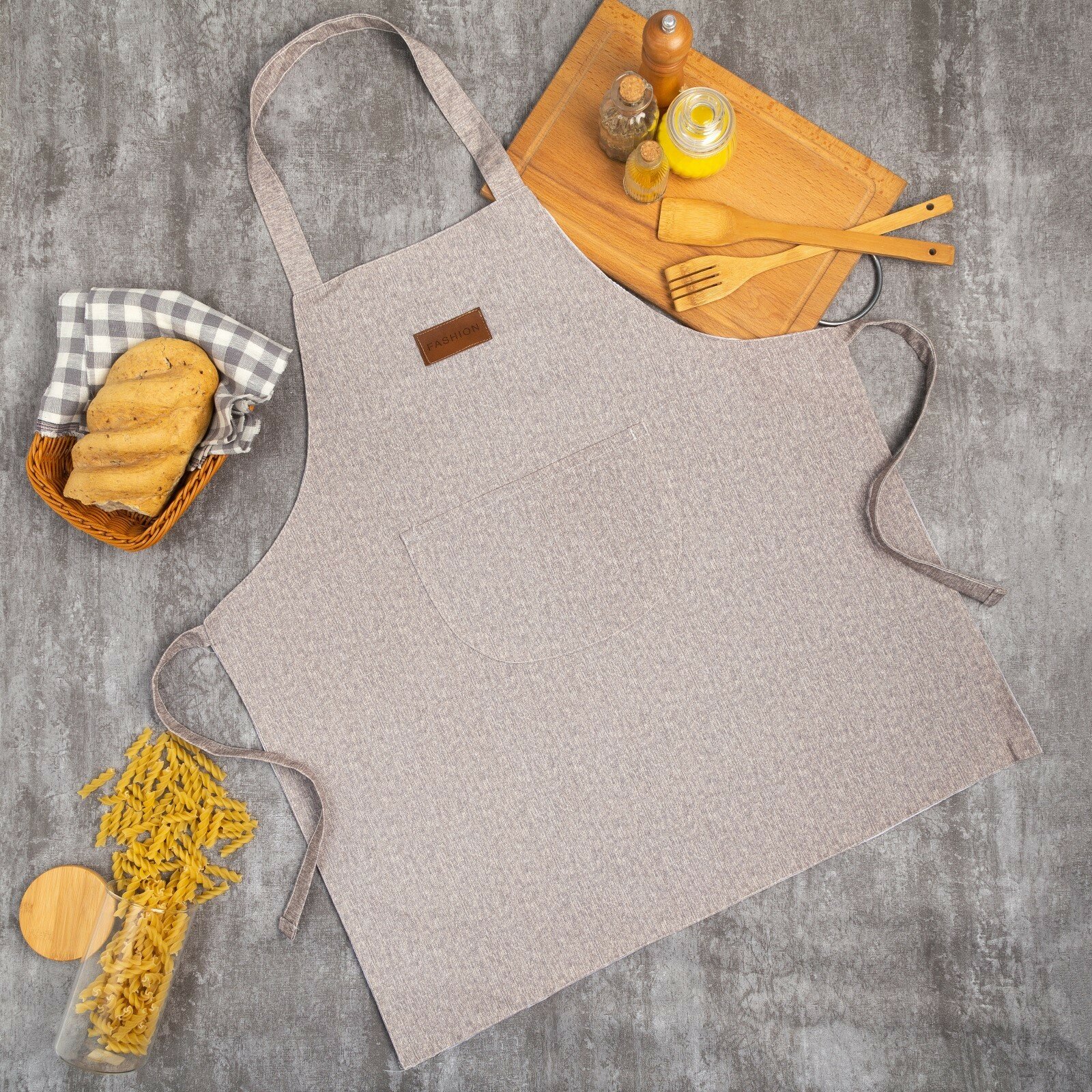 фото Фартук "Однотонный" цв. серый 65 х70см, 100% п/э