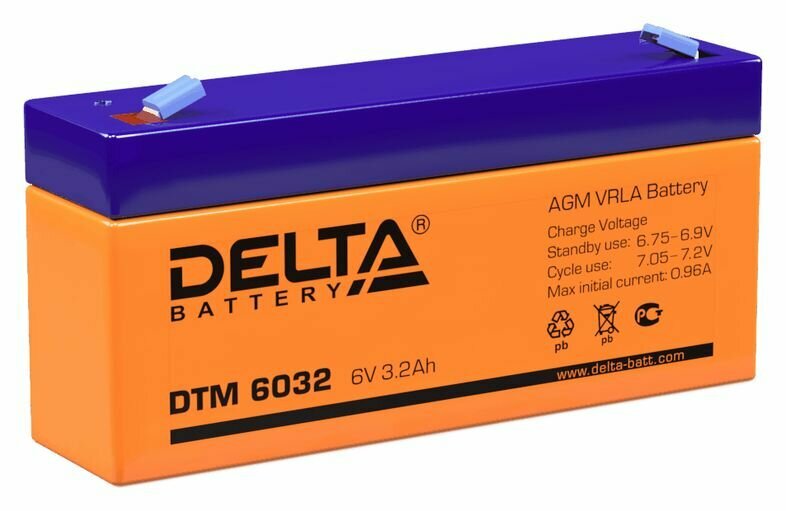 Аккумулятор Delta DTM 6032 (6V 3.2Ah)