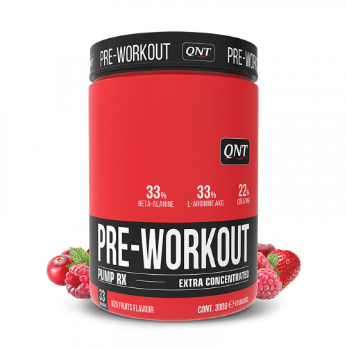 Предтренировочный комплекс Qnt Pre-Workout Pump RX со вкусом Красные фрукты 300 гр