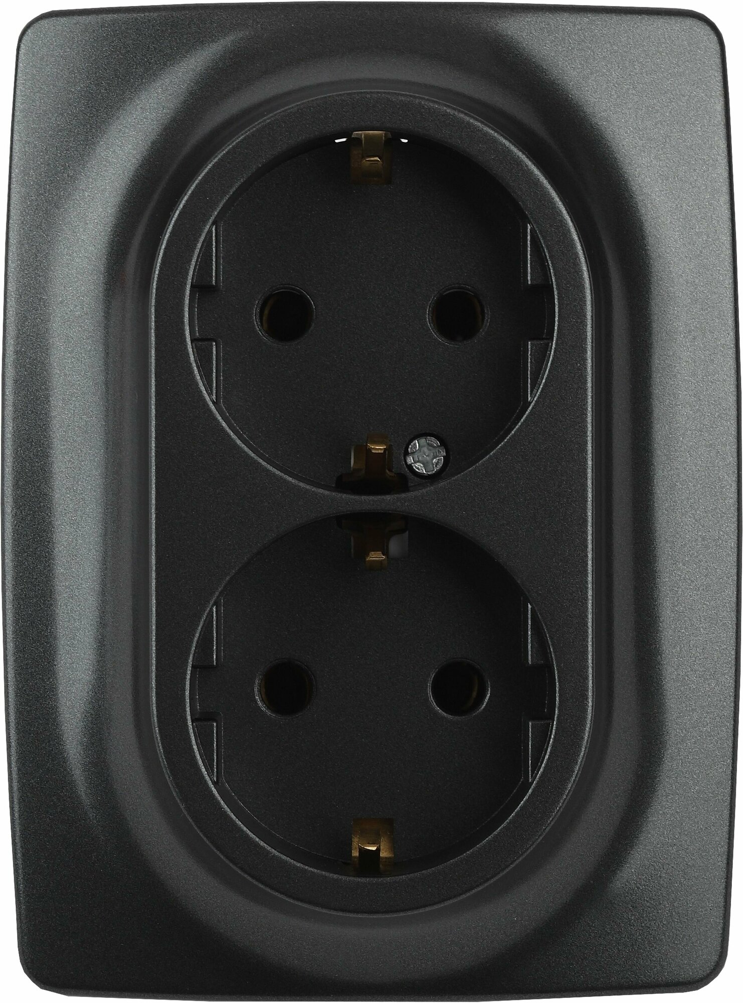 12-2106-05 ЭРА Розетка 2X2P+E Schuko, 16A-250В, IP20, Эра12, антрацит (10/100/16