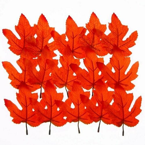 Декор Осенний лист набор 15 шт, размер 1 шт. - 9 x 11 x 0,2 см, цвет оранжевый
