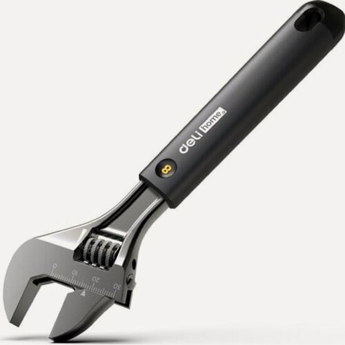 Изображение товара Ключ разводной Deli Tools Home Series Black Deli HT1508 200мм, эксклюзивный дизайн, рукоятка из высококачественного софттач пластика