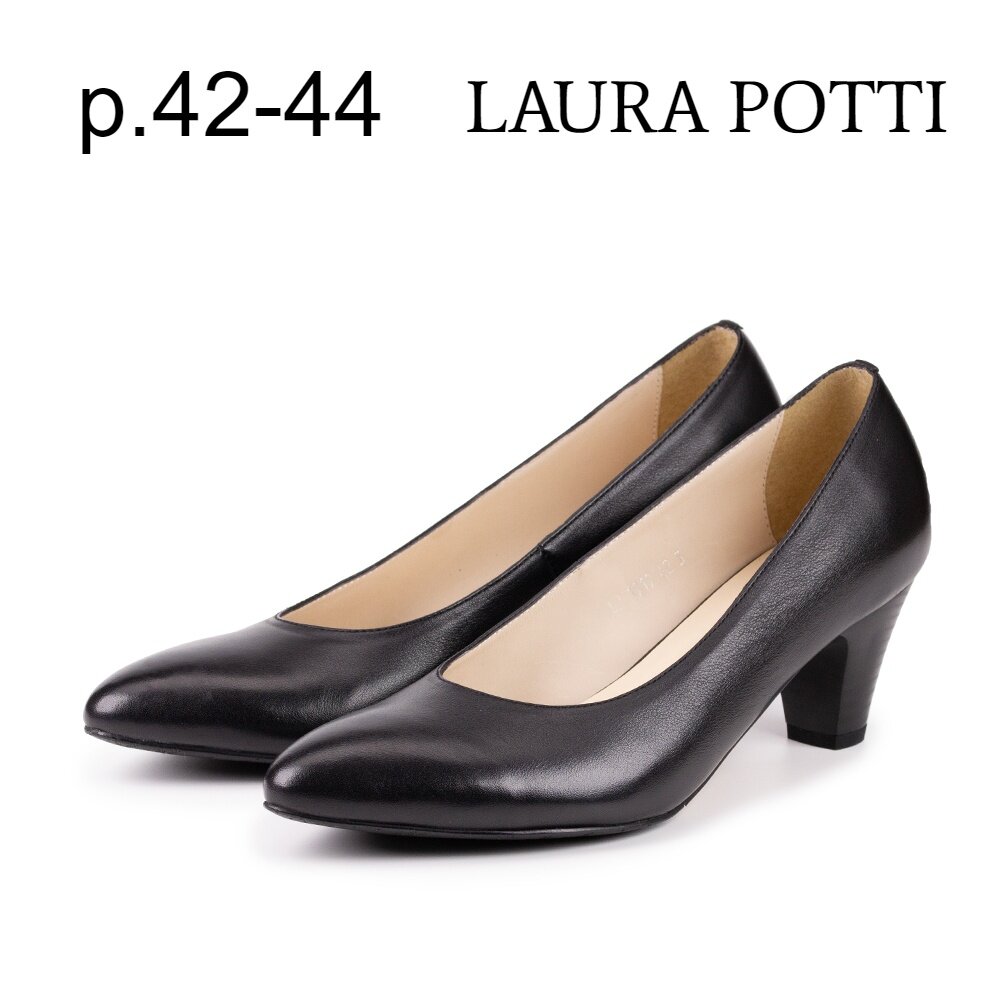 Туфли лодочки Laura Potti Большие размеры, размер 43, черный