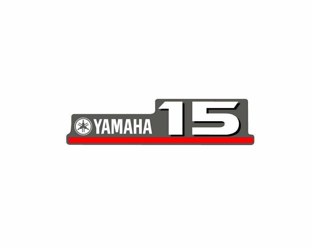 Наклейка на колпак лодочного мотора Yamaha 15 передняя