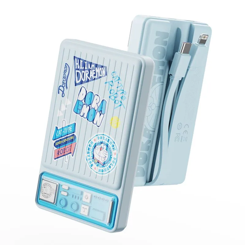 Внешний аккумулятор с авторским дизайном с кабелем Rock Doraemon P92 Dual PD20W Travel Series Power Bank with Cables 10000mAh синий синий, голубой