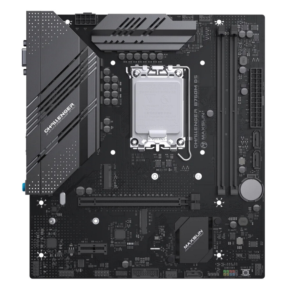 Материнская плата MaxSun MS-Challenger B760M D5, поддержка процессоров Intel Core, 2 слота DDR5 DIMM
