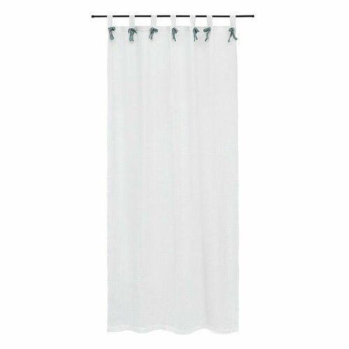 фото Штора из муслина с декором синего цвета tkano essential, 150х290 см