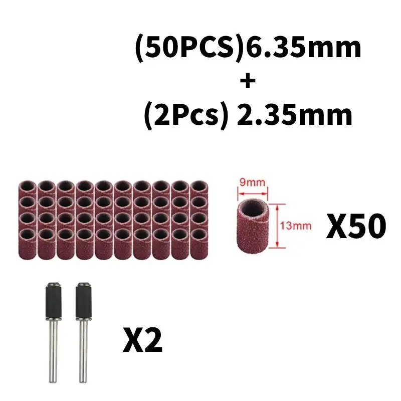 Набор шлифовальных барабанов 52 шт зернистость 635/95/127/235 мм 6.35mmX2.35mm S 120Grit