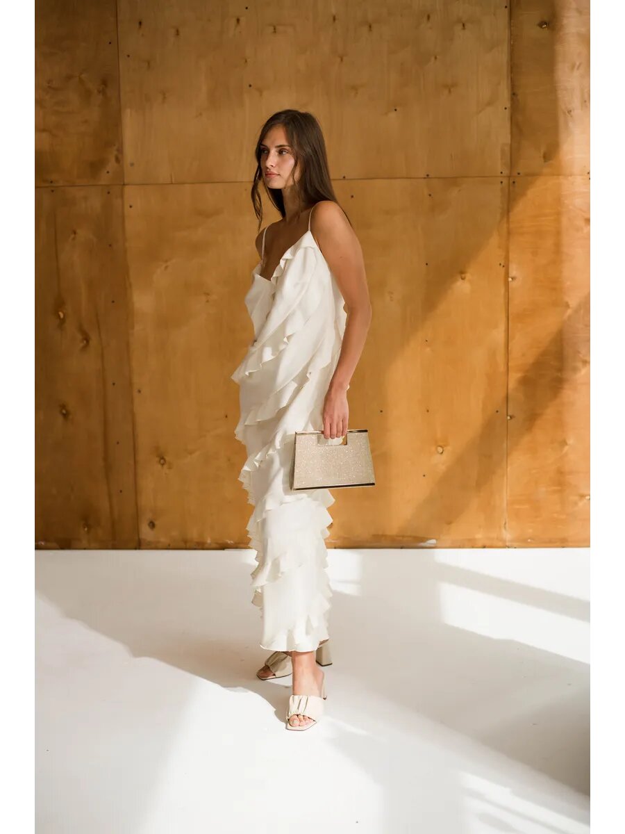 Сумка клатч BERGEN DESIGN, фактура гладкая, желтый — фото 1