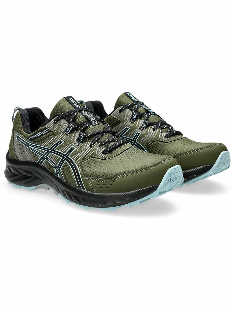 Кроссовки ASICS GEL-VENTURE 9, полнота F, размер 9 US, зеленый/черный — фото 1