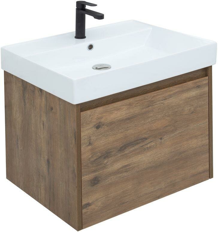 Тумба под раковину Aquanet Nova Lite 60 см 249511 с 1 ящиком, коричневый - фото №11