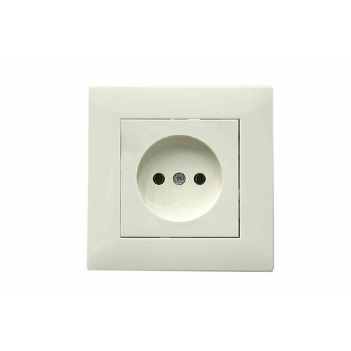 Розетка 1-м Karea RIZZ без заземл. керамика крем Makel 88010002