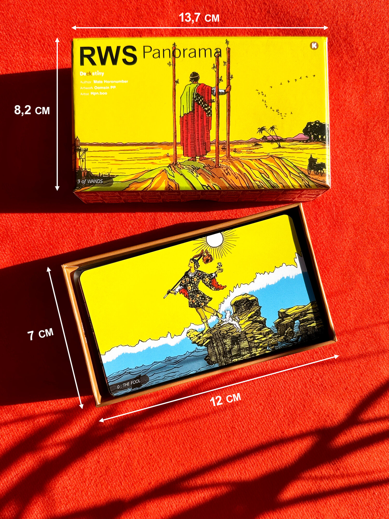 Карты Панорамное Таро Уэйта RWS горизонтальные 7х12 см с золотом Deckstiny — фото 1