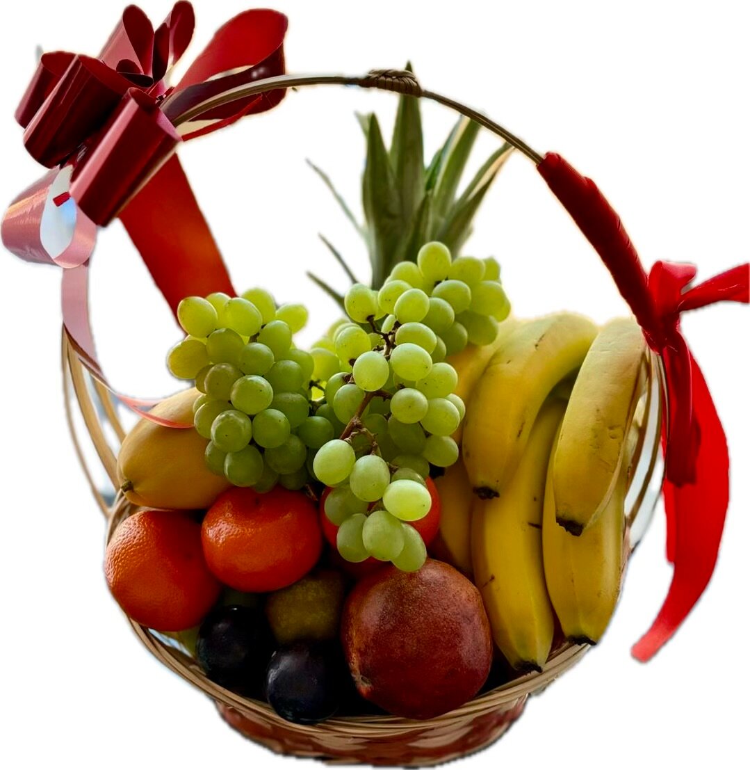 Корзина с фруктами №8 (бананы виноград ананас гранат и др)