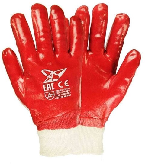 Перчатки МБС с нитриловым покрытием красные