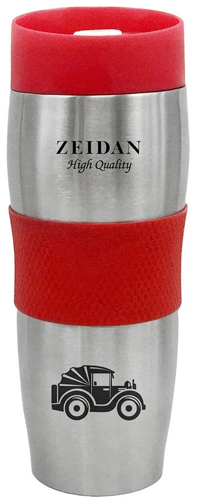 Термокружка Zeidan 9044-02 (красный) 420мл.,нерж сталь,силикон