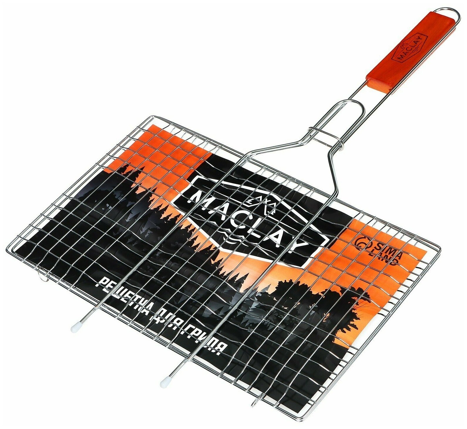 Решётка-гриль для мяса Maclay Lux, нержавеющая сталь, размер 55 x 34 см, рабочая поверхность 34 x 22 см - фотография № 4