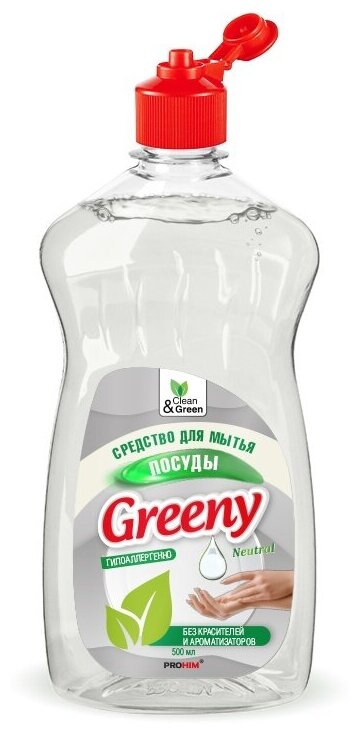 Средство для мытья посуды AVS Clean&Green "Greeny" 500мл 1/12 CG8070