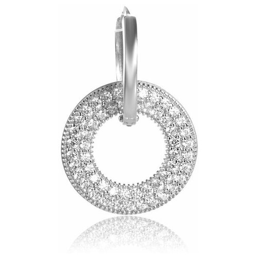 Серьги-кольца с фианитами, серебряные 40455421