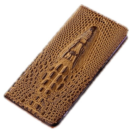 фото Чехол-книжка mypads premium для huawei ascend p7/ p7 dual sim l00/ l10 из натуральной кожи с объемным 3d рельефом головы кожи крокодила роскошный эксклюзивный темно-коричневый