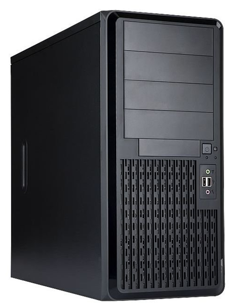 Midi Tower InWin PE689 Black USB3.0*2+A(HD)+fron fan 120mm*1+rear fan 120mm*1+ 2*2SATA+1*1SATA+Intrusion Switch/ holes for SL20” ATX RACKMOUNT*(без бл