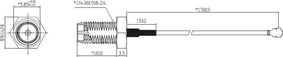 Кабель 1750008799-01 Advantech WiFi Coaxial Cable 150 mm Advantech SMA/F-R-BH MFH4/113 BLK