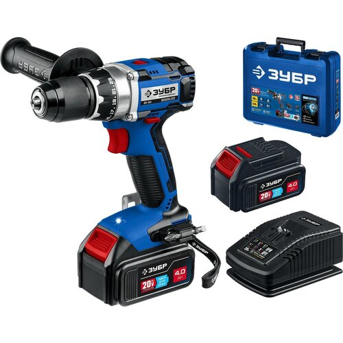 ЗУБР Т7 20 В 70 Нм 2 АКБ 4 Ач бесщеточная дрель-шуруповерт кейс Профессионал DB-201-42 2020300₽