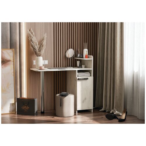 Стол косметический №2 Дуб крафт белый