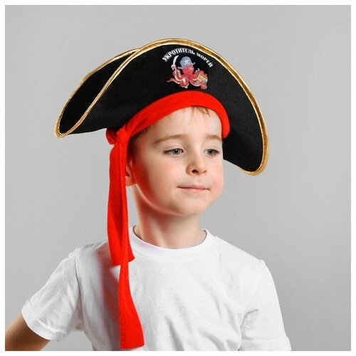 шляпа пиратская укротитель морей детская р р 50 54 Шляпа пиратская «Укротитель морей», детская, р-р. 50-54