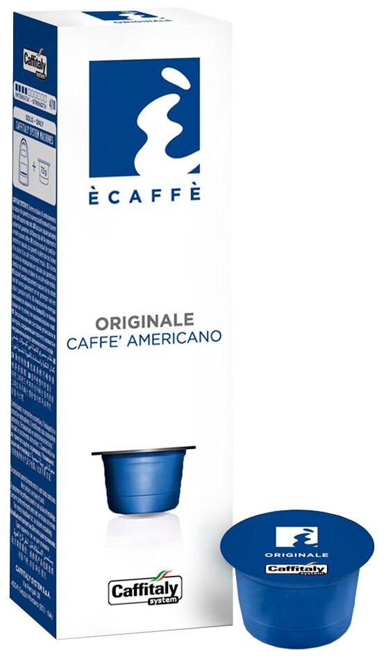 Кофе в капсулах Caffitaly System Ecaffe Originale Caffe Americano, 10 капсул, для Paulig, Luna S32, Maia S33, Tchibo, Cafissimo