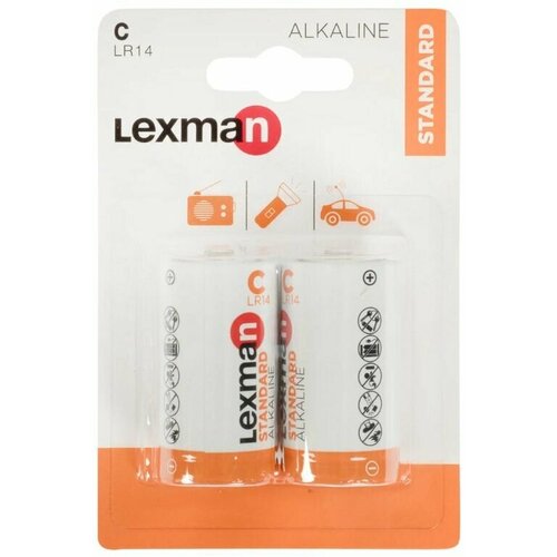 Батарейка алкалиновая Lexman C/LR14, 2 бат. 4 упаковки