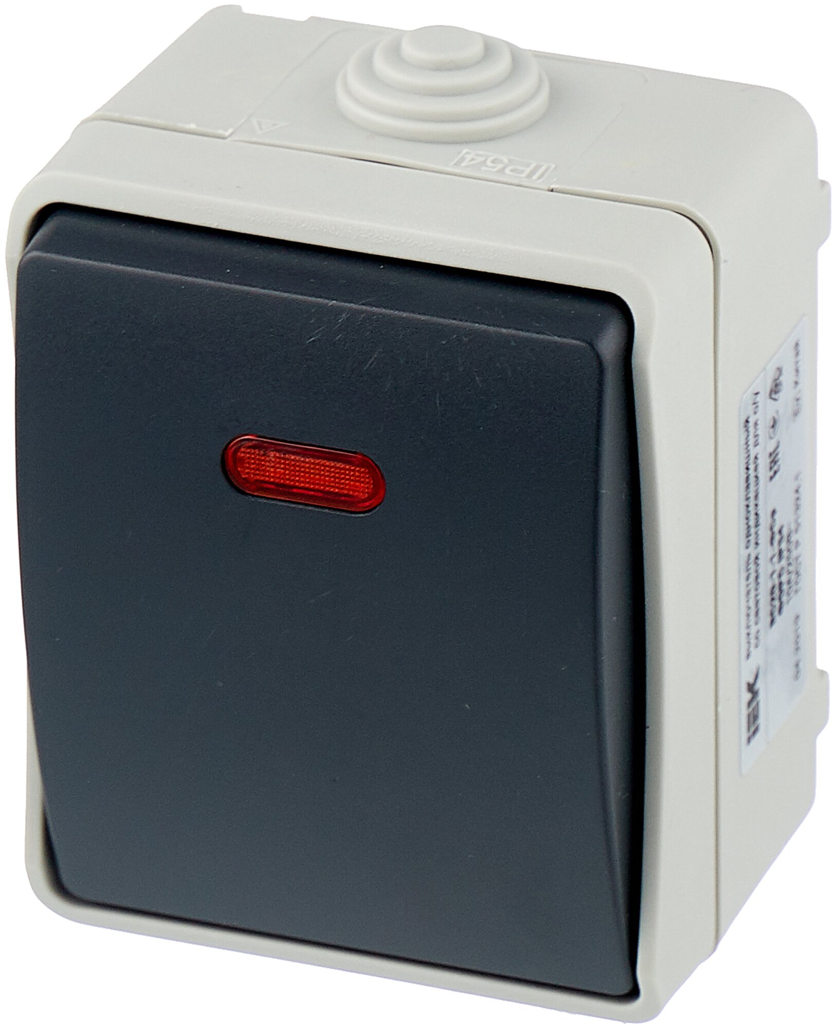 Выключатель 1-полюсный IEK EVS11-K03-10-54-DC ФОРС 10 А серый