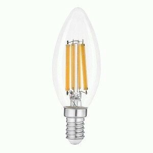 Светодиодная LED лампа General филамент свеча E14 15W 4500K 4K 35x98 нитевидная, прозр фил GLDEN-CS-15-230-E14-2700 661417 (упаковка 14 штук)