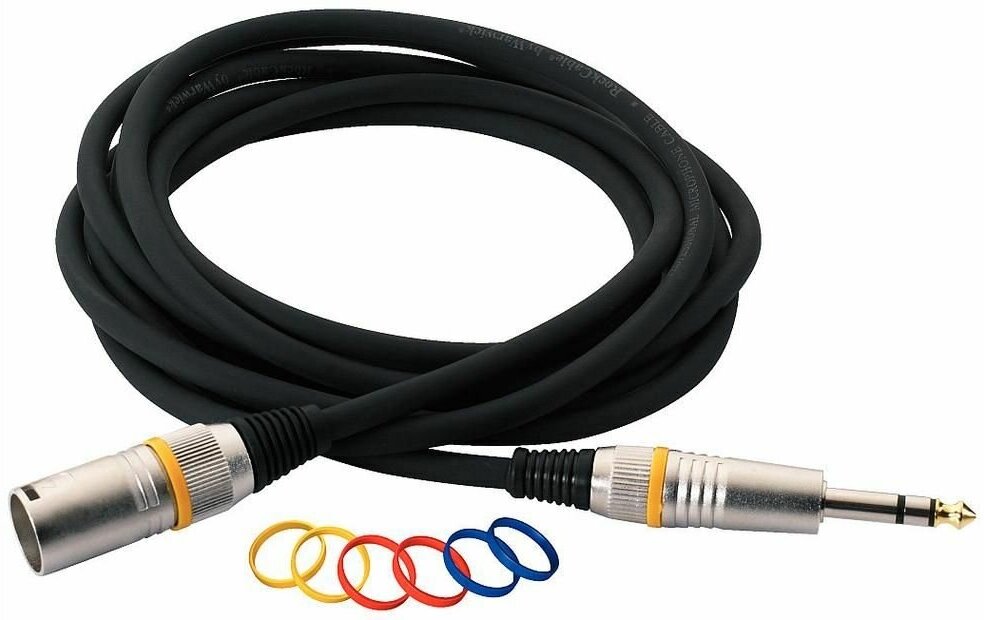 Rockcable RCL30386 D6 M BA Кабель XLR-M (папа) - TRS 1/4 (стерео-джек 6.3мм), балансный, 6 метров.