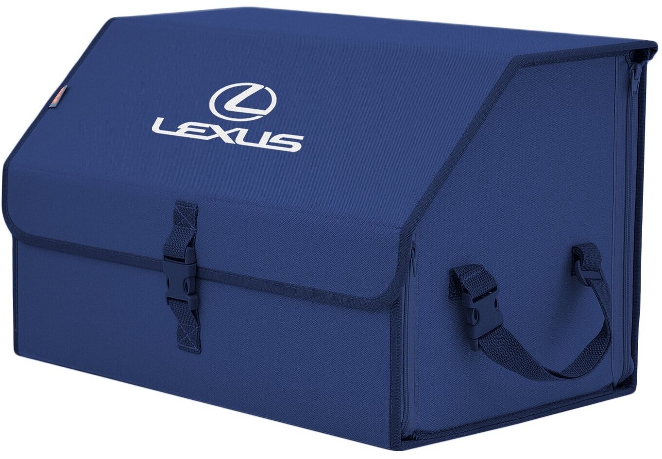 Органайзер-саквояж в багажник "Союз" (размер L). Цвет: синий с вышивкой Lexus (Лексус).