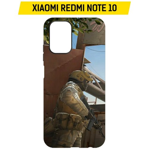 Чехол-накладка Krutoff Soft Case Cтандофф 2 (Standoff 2) - Rust для Xiaomi Redmi Note 10 черный