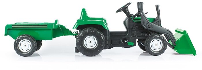 8048 Трактор педальный DOLU Ranchero, с прицепом, с ковшом, клаксон, зеленый