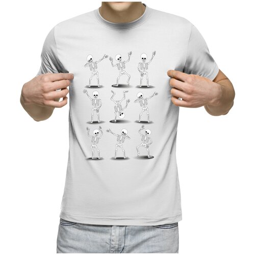 фото Мужская футболка «скелеты танцуют хип хоп» (l, темно-синий) us basic