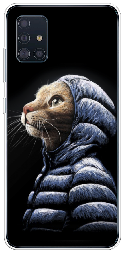 Силиконовый чехол "Кот в капюшоне" на Samsung Galaxy A51 / Самсунг Гэлакси А51