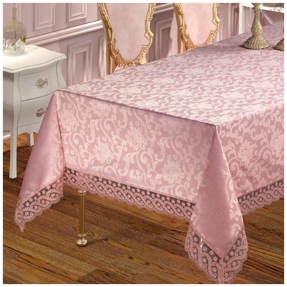 фото EFOR Скатерть Sultan цвет: пудровый (160х220 см)