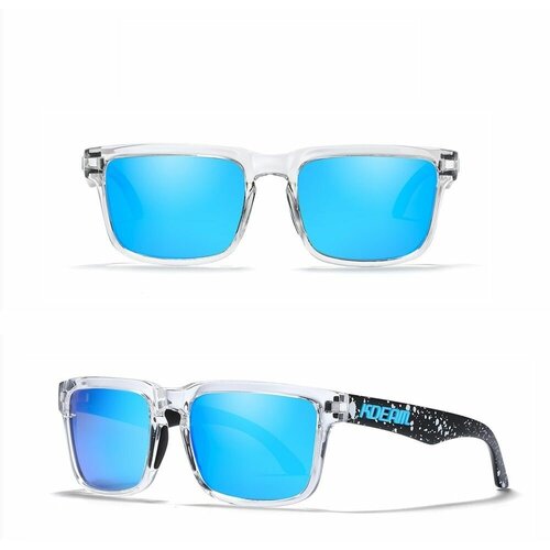 Солнцезащитные очки , квадратные, спортивные, с защитой от УФ, поляризационные, прозрачный