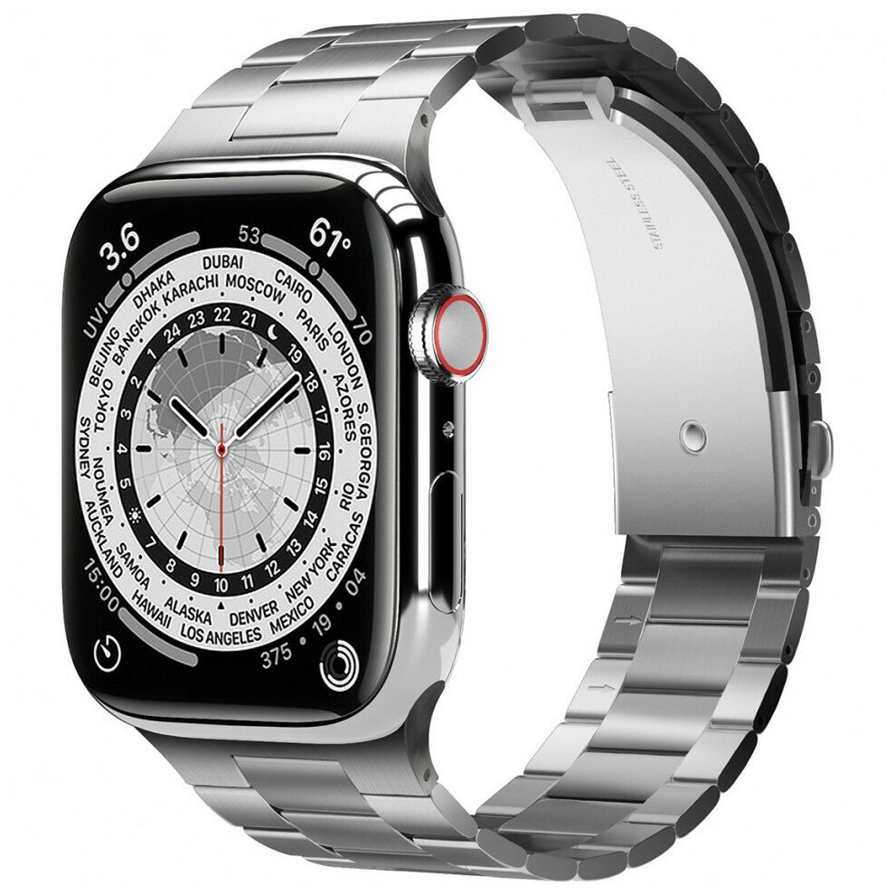 Elago для Apple Watch 44/45 mm ремешок Metal Band Silver