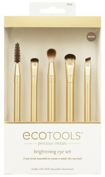 Набор кистей для макияжа глаз EcoTools Precious Metals Brightening Eye Set, 5 шт. Новинка