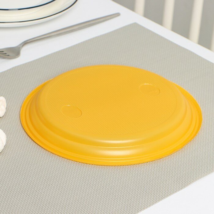 Набор тарелок одноразовые Мистерия, цвет: желтый - фото №3