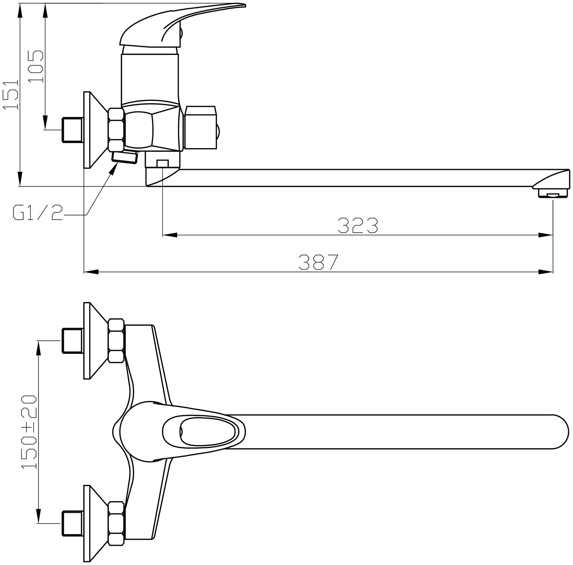 Смеситель для ванны с душем Agger Move A0621100 Hoff - фото №17