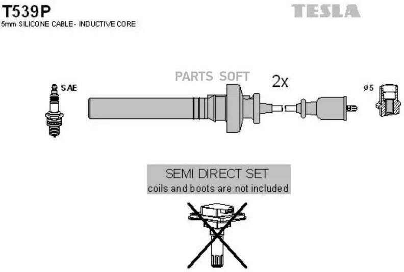 Провода высоковольтные TESLA T539P для Mitsubishi CARISMA Lancer IX Space Star